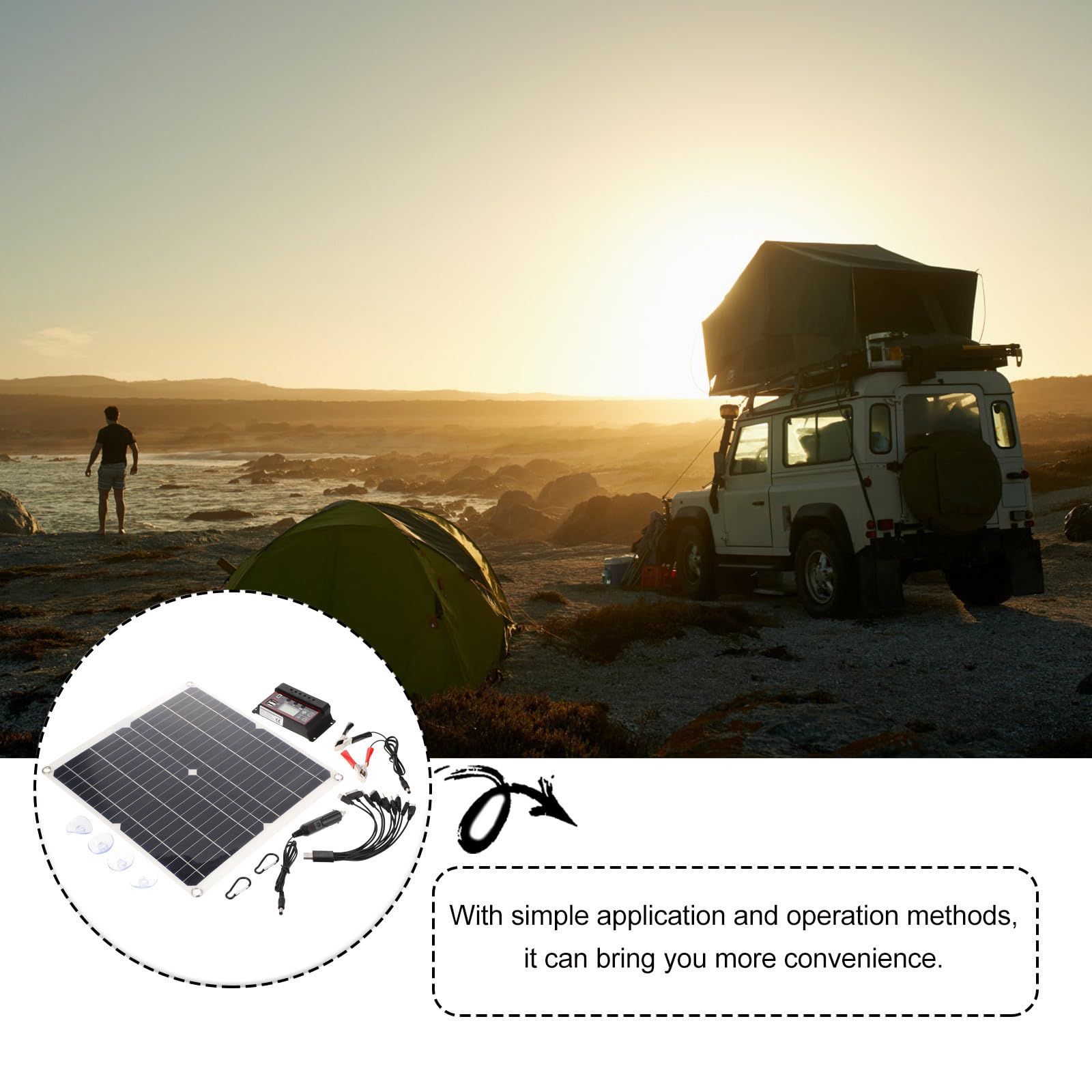 Monocristallino Pannello Solare Portatile per Ricarica Outdoor 25w