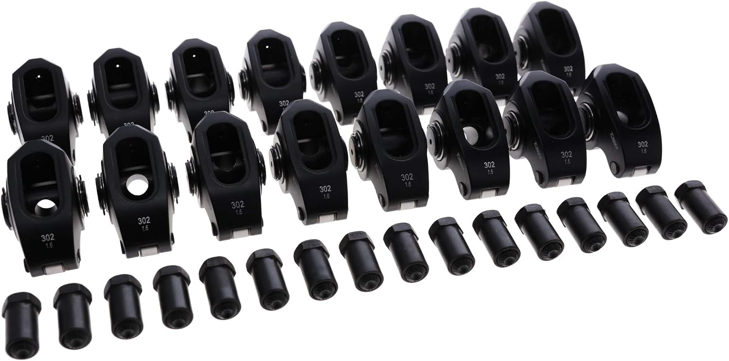 Top Street Performance Aluminum Roller Rocker Arms 1.6 Ratio 7/16 in. Stud Needle Bearing Tip for Small Block Ford