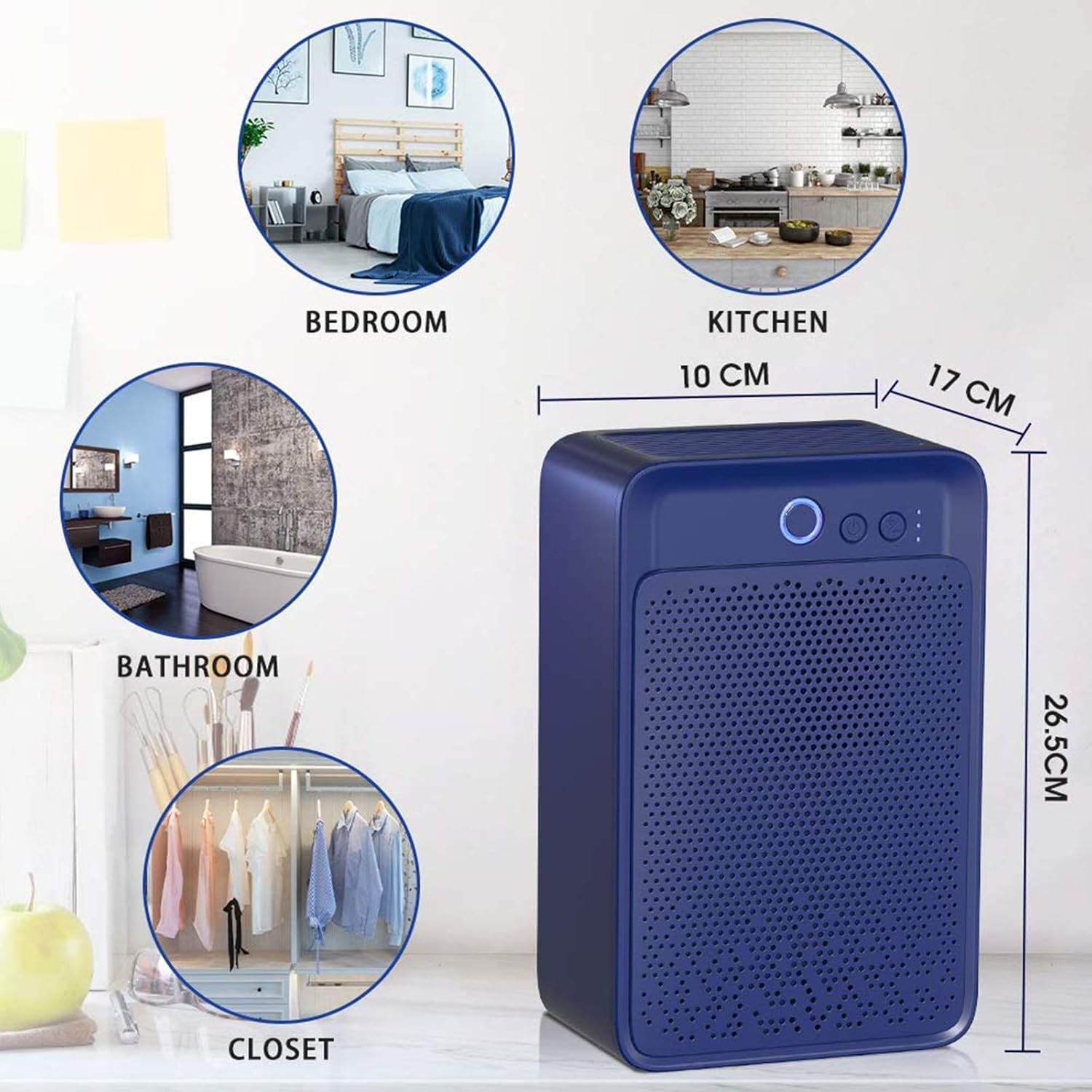 Dehumidifier Mini Dehumidifier for Home Bedroom Bathroom Basement Closet RV Garage 900ml Quiet Self-Closing Electric Portable Small Dehumidifier