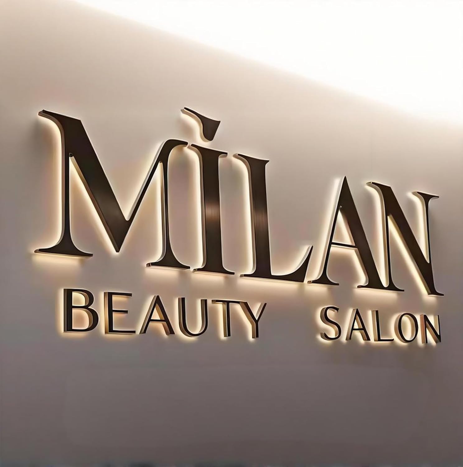 Custom Lighted Letters 3D Stainless Steel Lettering for Signs Business Logo Light (Custom, 15 letters)