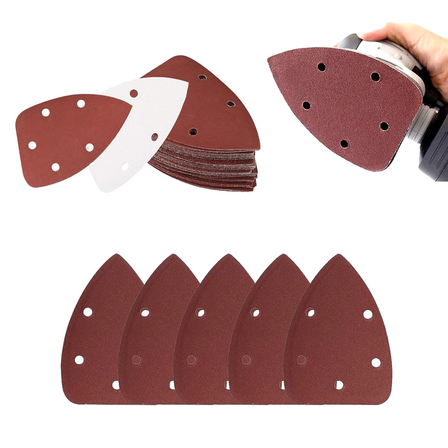 30 Pcs Sanding Pads, Sandpaper for Electric Sander, Sander Pads, 5