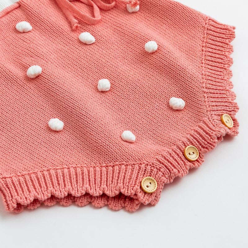 Simplee kids Baby Girls Rompers Long Sleeve Pompoms Infant Toddler Jumpsuit for Spring Fall Winter - Image 6