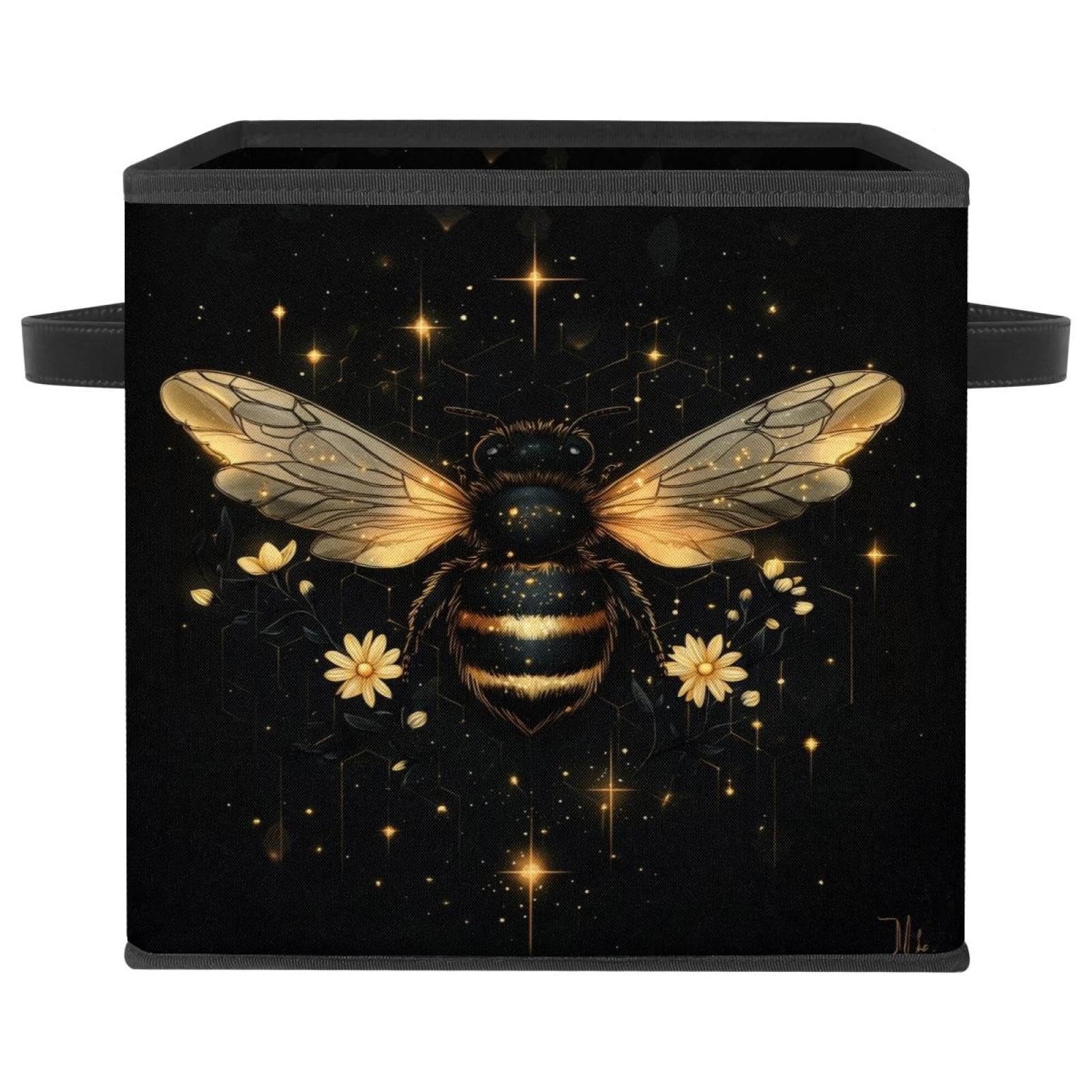 Boîte de rangement pour vêtements grand cube en tissu Oxford pliable Bees