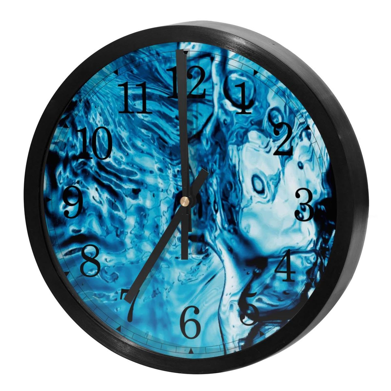 Horloge murale silencieuse ronde bleu clair pour bureau école et maison