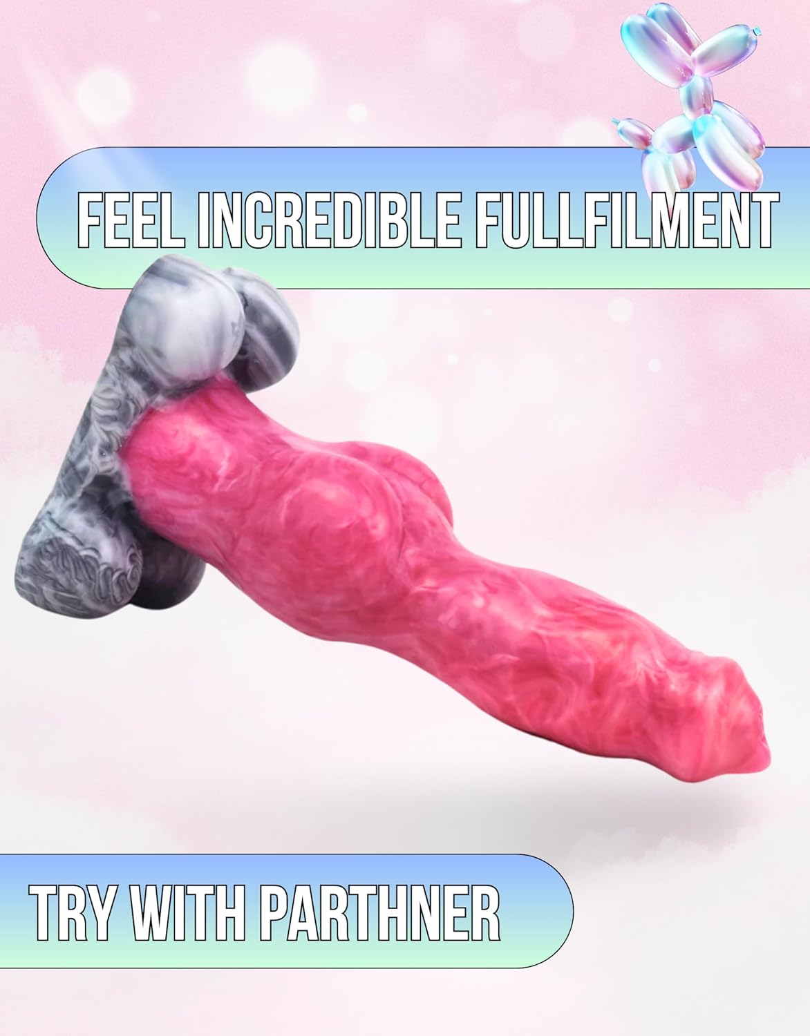 9 Inch Knotted Dildo, Dog Knot, Canine k9 Dildo | Massive Dildo Thick, Monster Dragon Dildos, Fantasy, Werewolf, Big, Extra Large, Huge, Giant, Wide, Animal Dildo | Extreme Realistic Dog Dildo