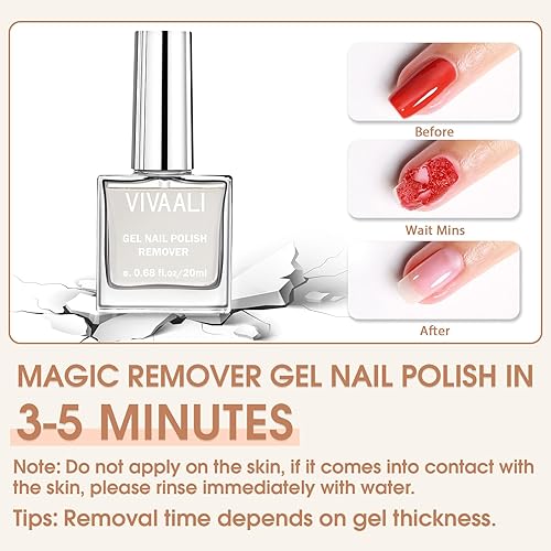 Miniatura 2 de Removedor de esmalte de uñas de gel, 1.36 onzas1.4 fl oz, removedor de esmalte de uñas de gel mágico en 3-5 minutos, removedor de gel, eliminación