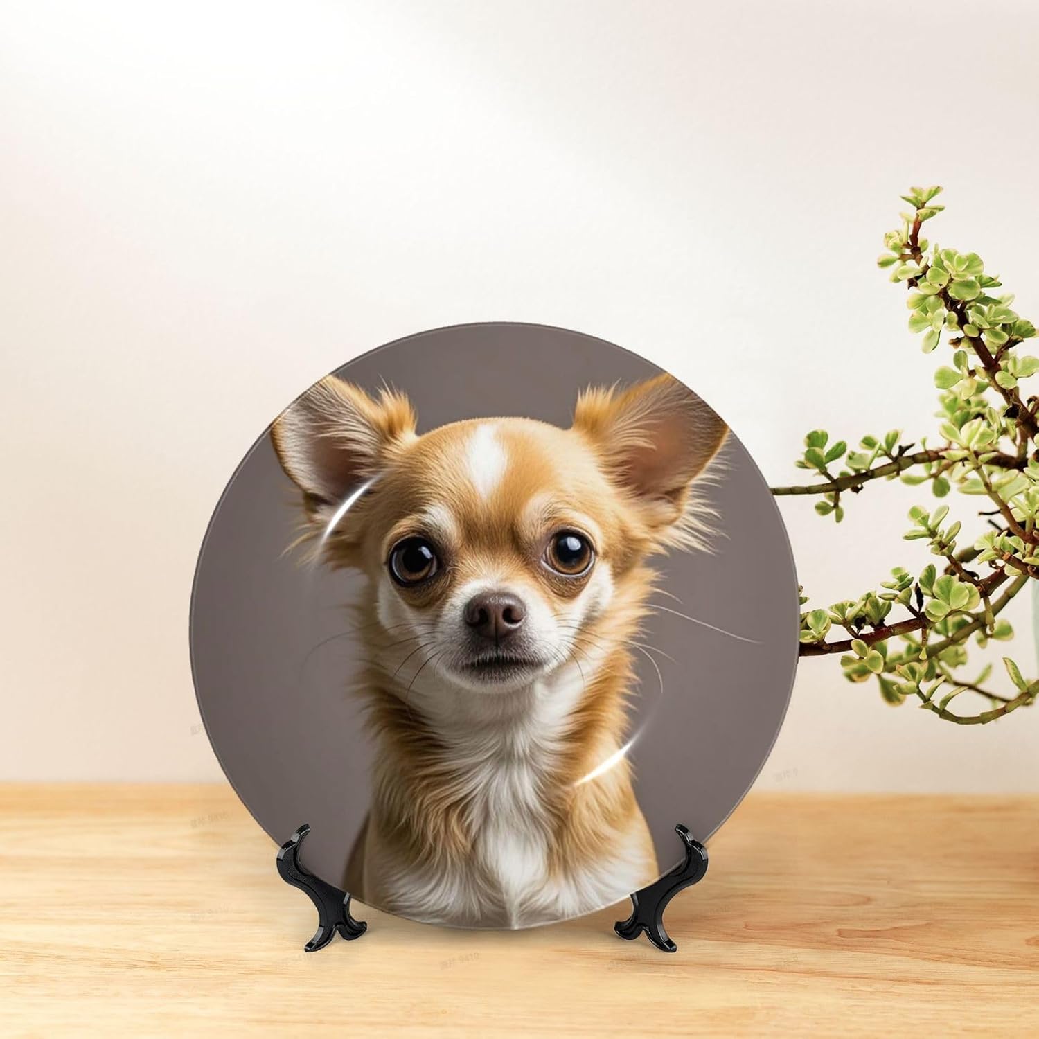 Decorative Plate Art Crafts Bone China Decorative Plate with Display Rack Souvenir Wall Decor Ceramic Ornaments Dinner Plates Ceramic Decoratives Plates for Home Office 10in