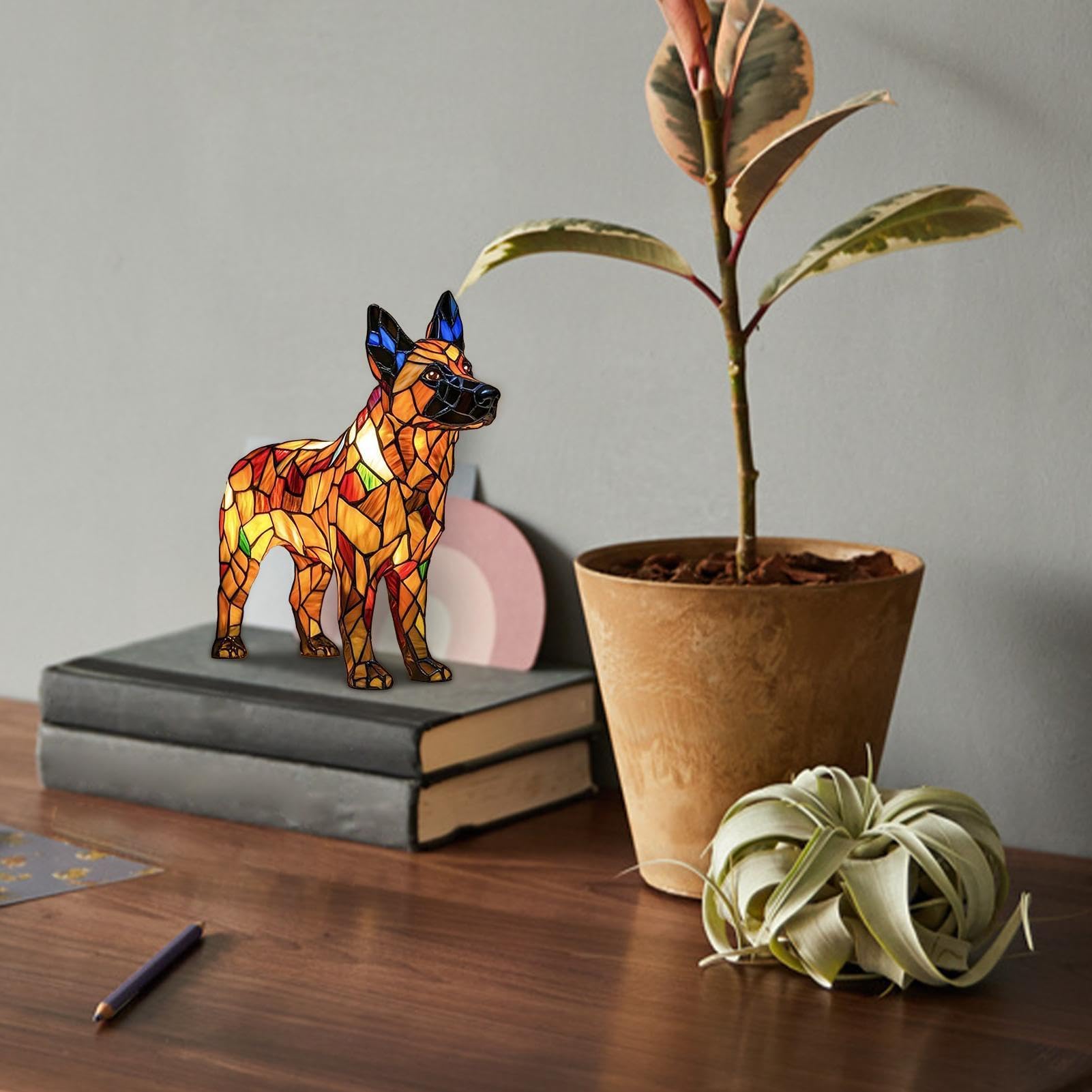 Lampe Animaux Mignons Veilleuse de Table en Résine Teintée avec Design de
