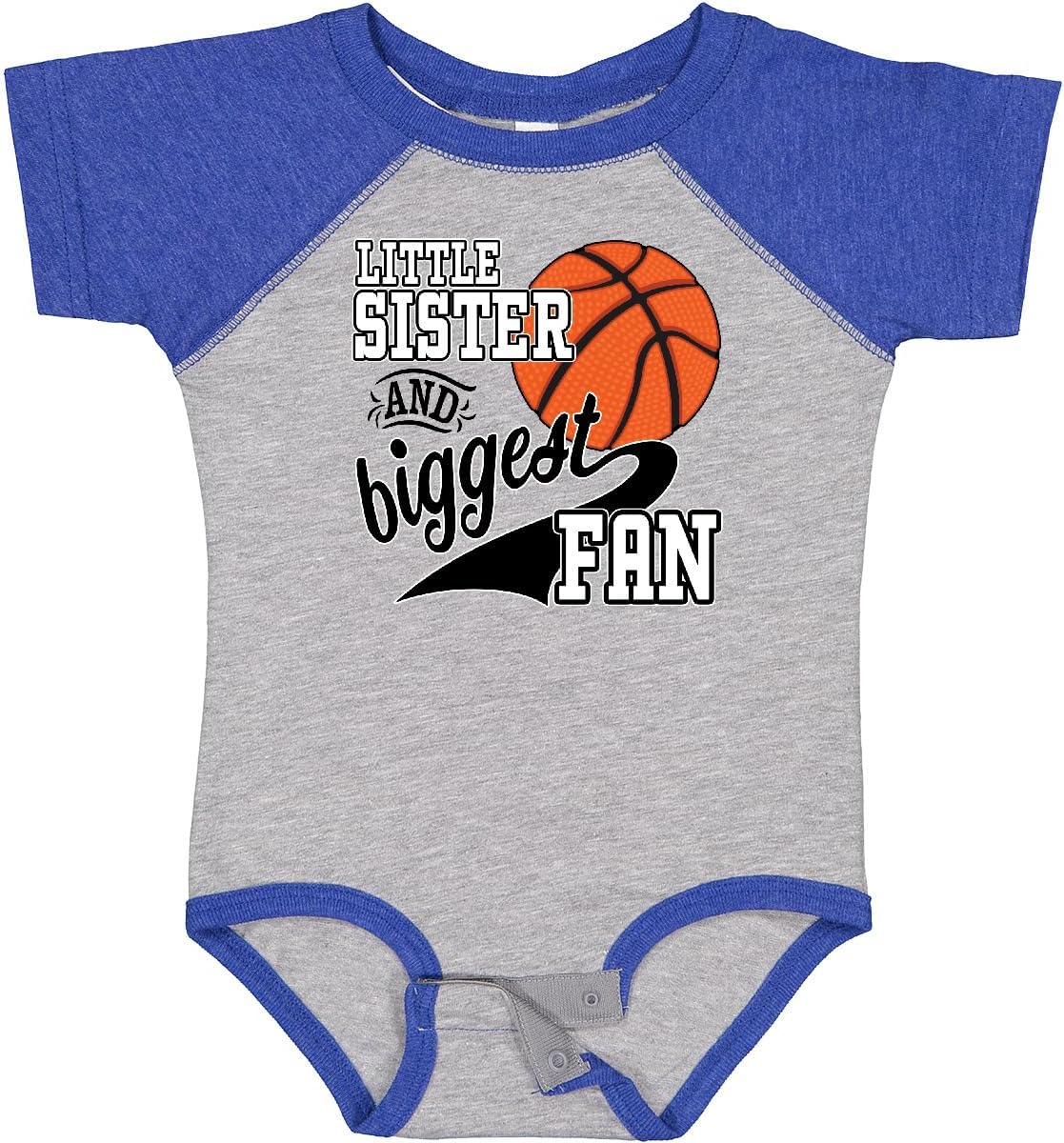 inktastic Little Sister and Biggest Fan- Basketball Player Baby Bodysuit