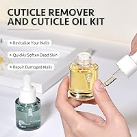 Vista 2 de GAOY Kit de cuidado de cutículas, aceite de cutícula y removedor de cutículas, 0.7 fl oz, 2 piezas de cutículas nutre y suaviza, promueve