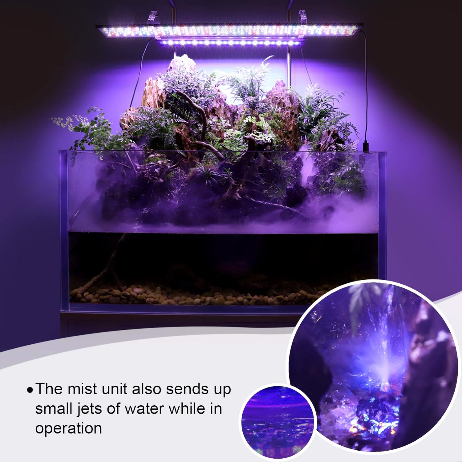 hygger Mist Maker with LED Light, Funny Fish Tank Accessories Decoration Mini Fogger for Reptile Terrarium Indoor Fountain Planted Tank Plastic Black : Home & Kitchen