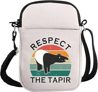G2TUP Tapir Lover Gift Respect The Tapir Crossbody Bag Wildlife Lovers Travel Bag Animal lovers Gift Outdoor Lovers Gift