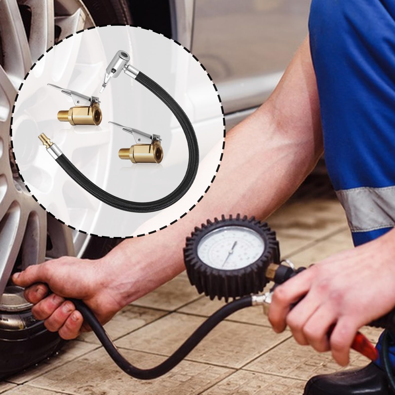 Tubo Estensione Gonfiaggio Pneumatici 37 Cm | 2 Pezzi Per Auto, Moto E Bici | Valvola Accessibile E Tenuta Perfetta | Adattatore Universale