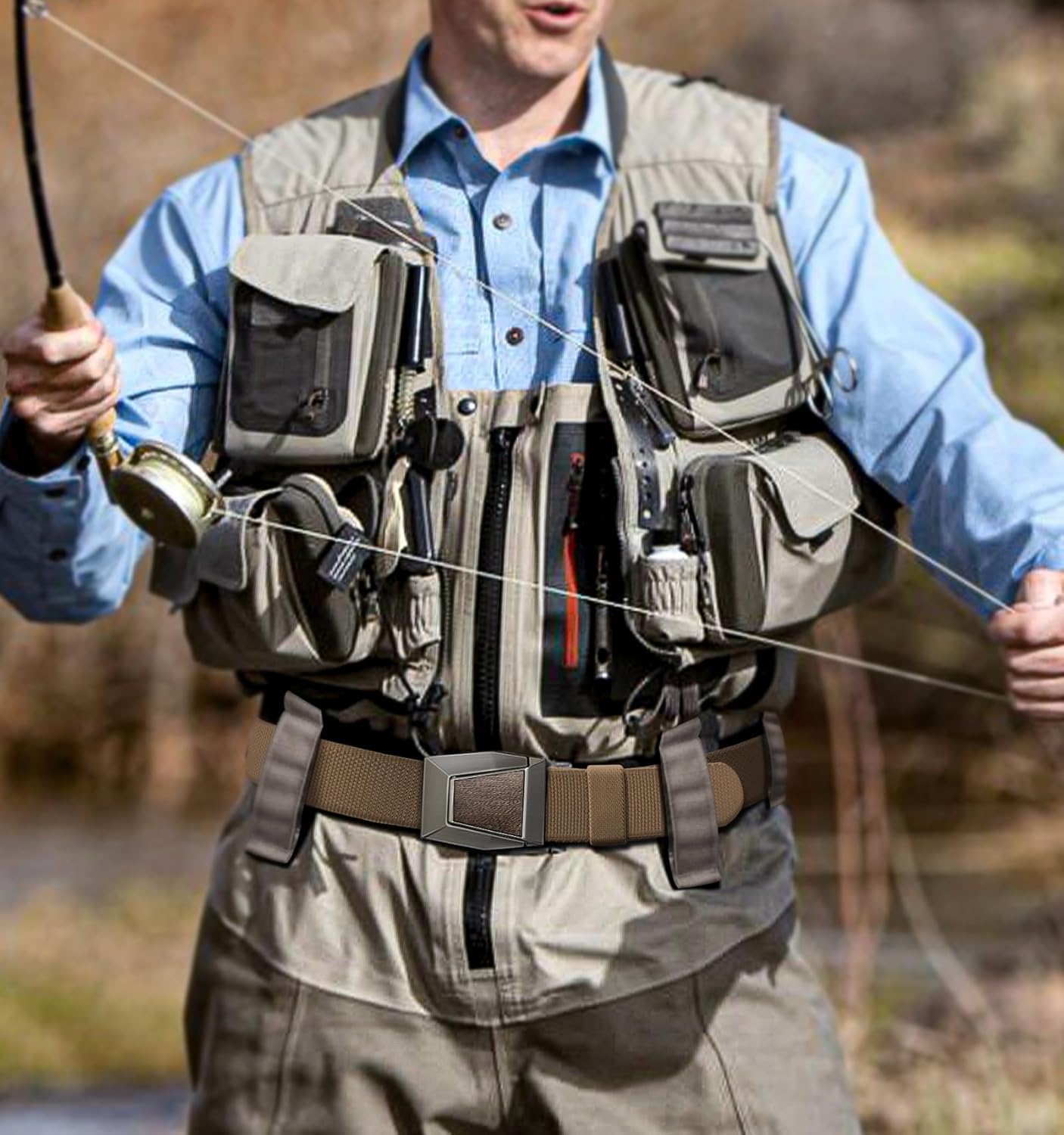 KEMISANT Stretch Belt Men-Adjustable Tactical Work Belt Gift For Men Rigger Heave Duty-Fun Buckle - Image 8