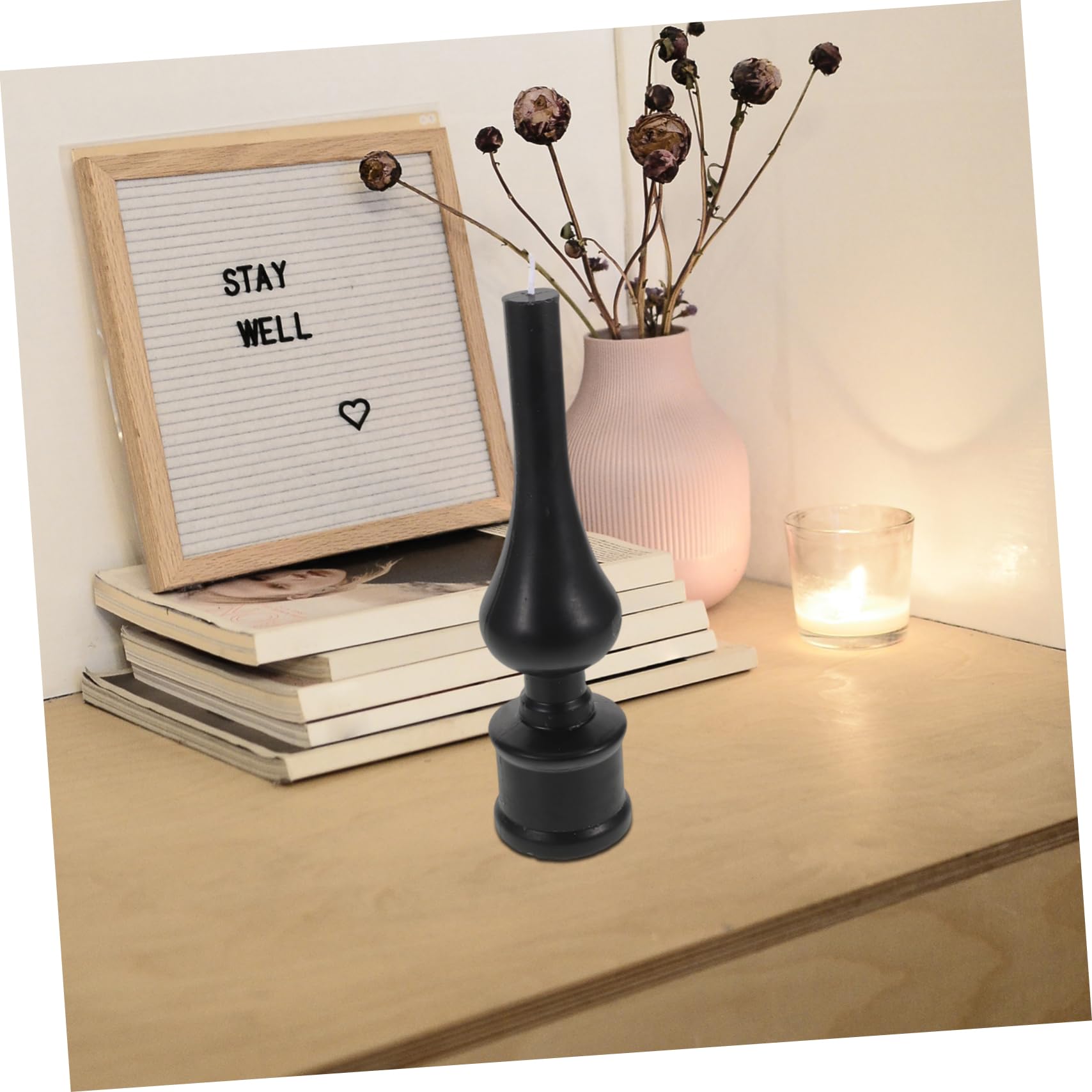 Design Candela Religiosa Nera, Elegante Ebraica per Cerimonie