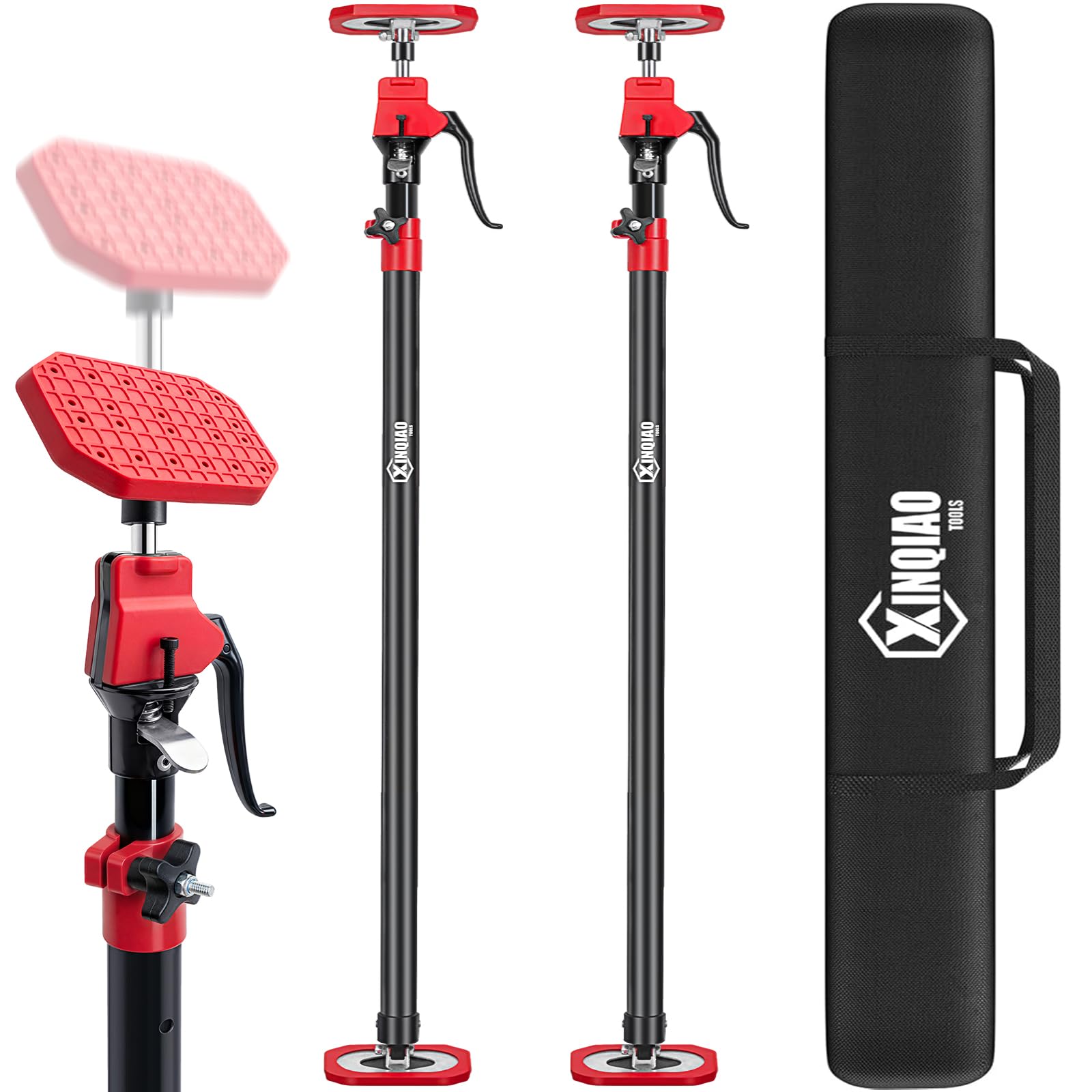 xinqiao cabinet jacks for installing cabinets, heavy duty third hand tools adjustable support pole from 49.2 in to 114.2 in, 2 pcs