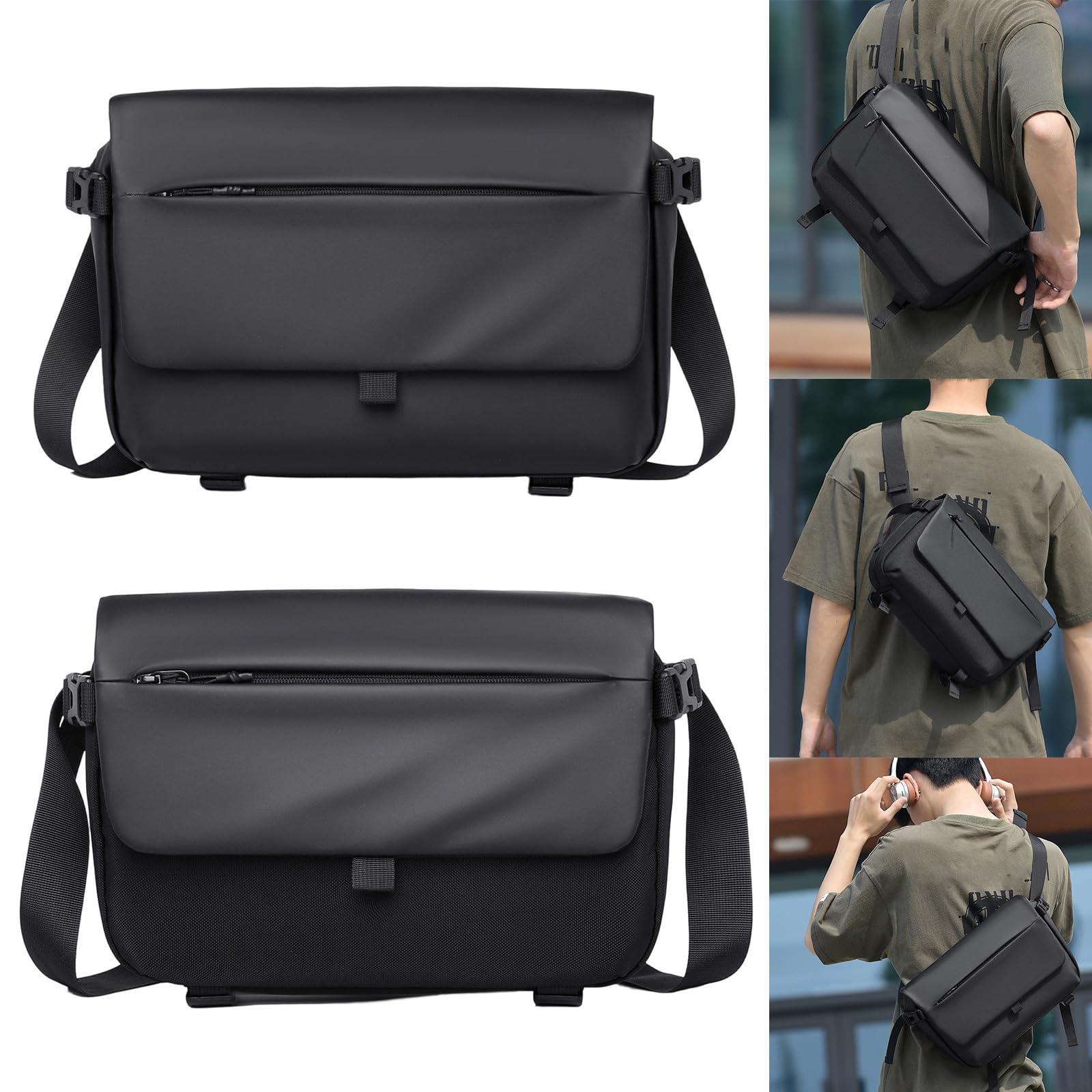 Borsa a tracolla per bici con patta di accesso rapido, borsa a tracolla casual per pendolari zaino per pendolari zaino per pendolari
