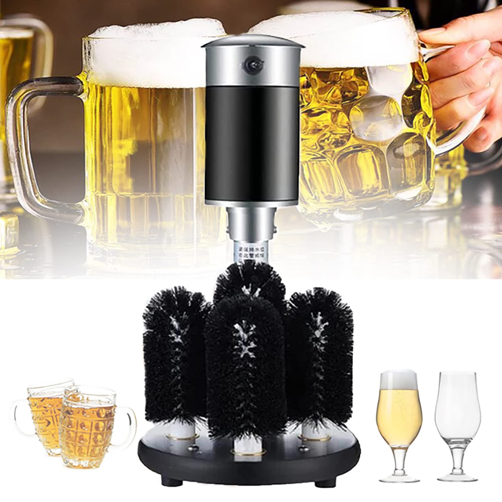 Lavatrice per Bicchieri da Vino,Lavatrice Automatica per Bicchieri,Lavatrice per Bicchieri Commerciale,con 5 Panni per lucidare,Efficienza: 800 Tazze/Ora,per Hotel,ristoratori,Bar,