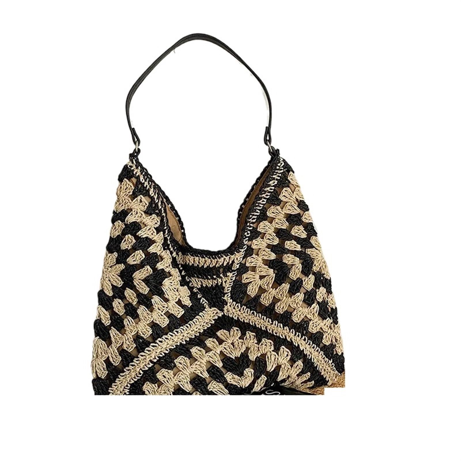 EBZFASO Straw Crochet Beach Tote