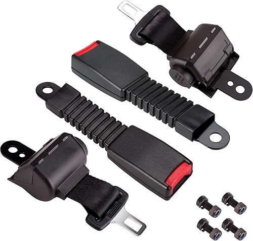 Miniatura 8 de 10L0L Juego de 2 cinturones de seguridad para carrito de golf, retráctiles, universales de 42 pulgadas, con hebillas, kit de 2 pasajeros para la