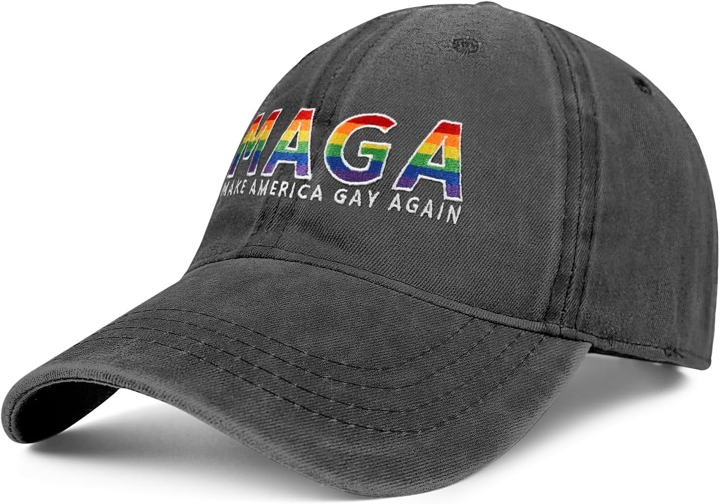 Gay Pride Rainbow Trucker Hat for Men and Women LGBT Embroidered Adjustable Washable LGBTQ Baseball Cap Gifts - Image 2