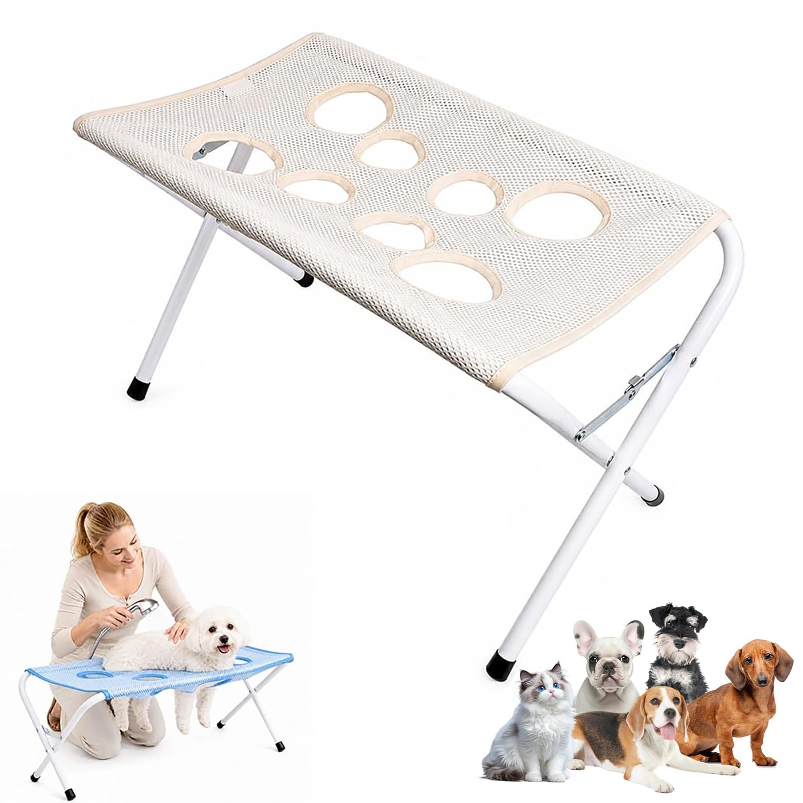 YZDYSHJ Dog Bath Stand, Dog Grooming Hammock, Foldable Pet Shower Stand