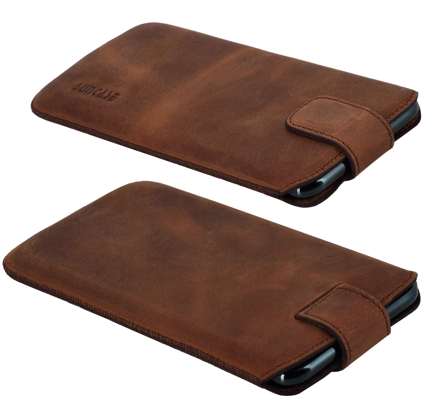 Suncase Custodia in vera pelle * Slim Edition * compatibile con iPhone