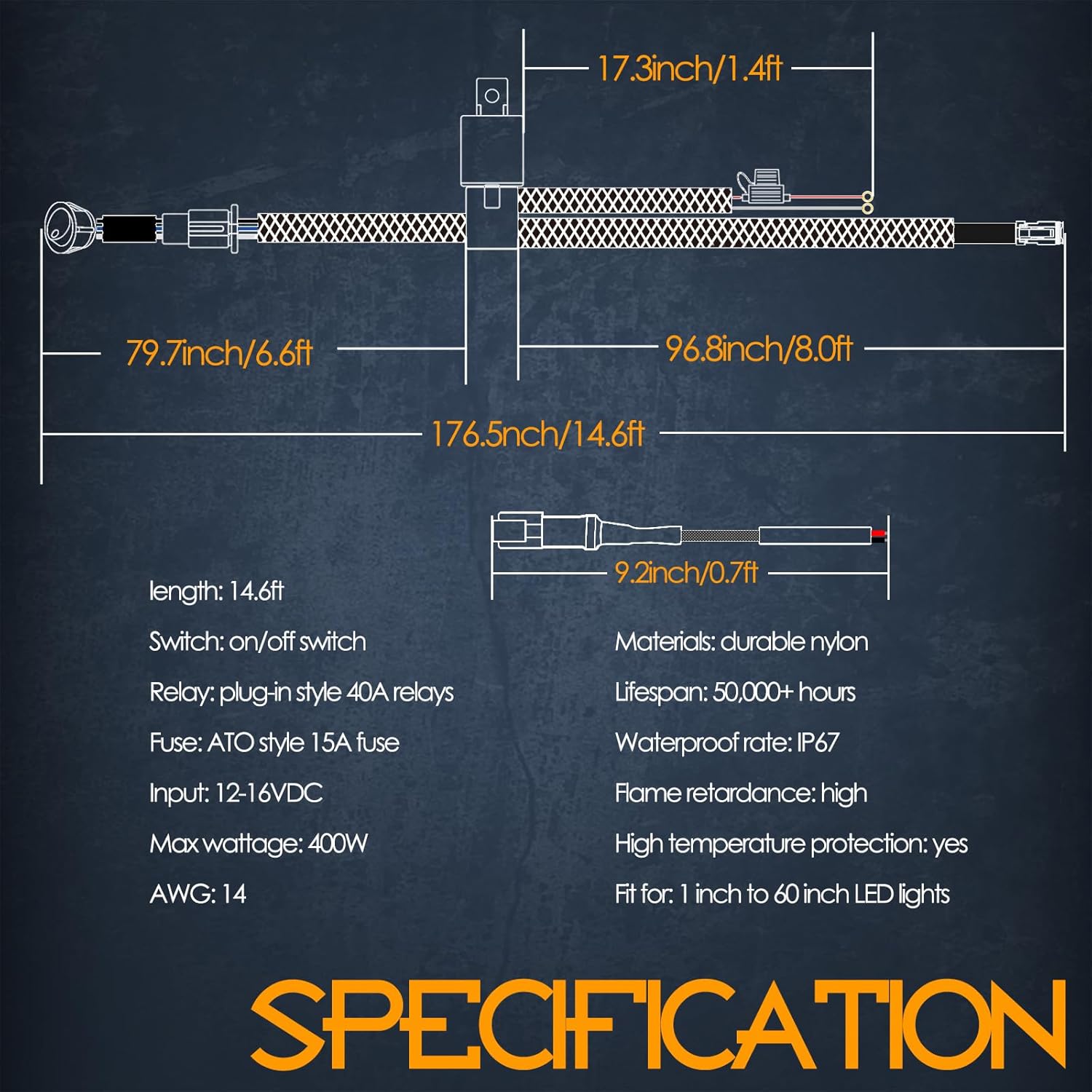 NR NIRIDER 1 Lead DT Wiring Harness Kit specifications diagram