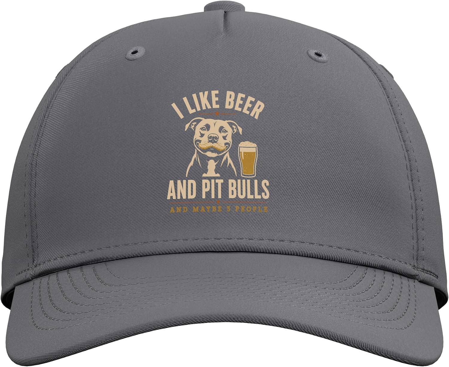 I Like Beer and Pitbulls and Maybe 3 People Retro Sunset Adjustable Baseball Hat image 2