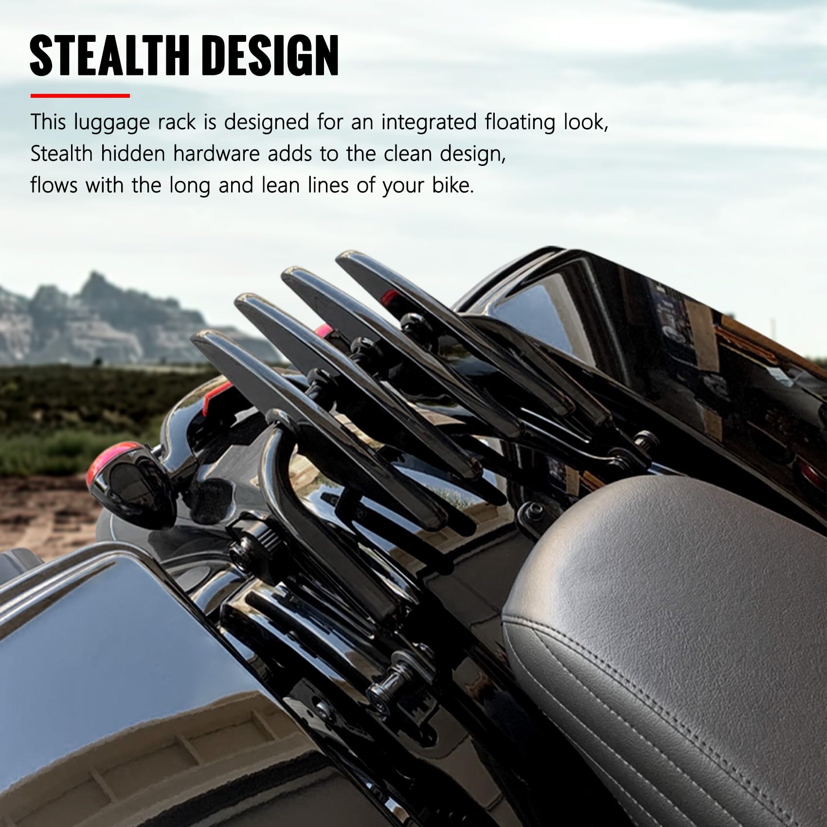 XFMT Porte-bagages amovible pour moto Harley Touring Road King Street Glide Road Glide Electra Glide 2009-2023 (noir)