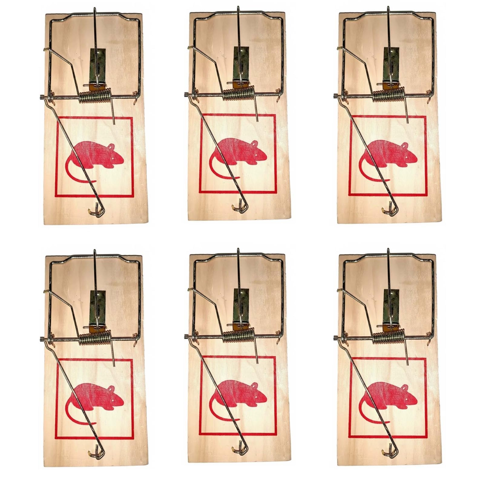 Neel Saanjh Reusable Wooden Rat Trap Heavy Duty, Eco-Friendly Natural Wood Base with Strong Spring Mechanism, Easy Set Rodent Trap for Home, Garden, Garage & Shed, (6 Pcs)