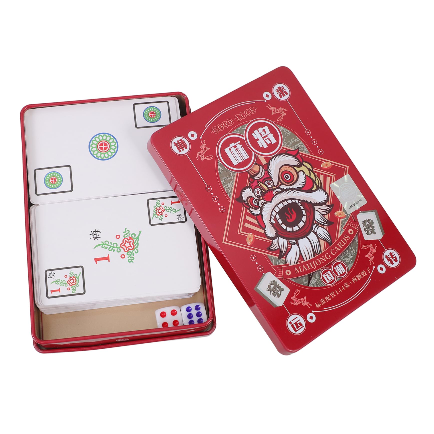 ifundom 5sätze Mahjong-Karten Tragbare Mahjong-Spielkarten Für Reisen Und Partys Geräuschloses Kartenspiel Mit Würfeln Für Familienunterhaltung Und Spaß Für Gesellige Abende
