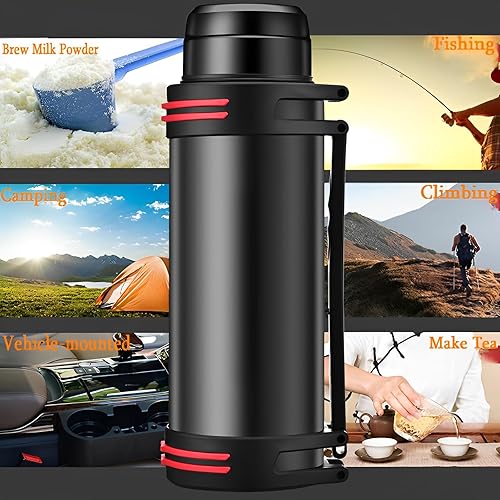 Miniatura 7 de Botella de agua deportiva, botella de agua grande, botella de agua grande aislada de acero inoxidable para gimnasio, béisbol, campamento, viajes al