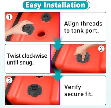 621501-10 Gas Tank Cap Compatible with Moeller and Tempo Portable Boat Fuel | Twist Manual Vent Design Balances Tank Internal Pressure, Tight Sealing Prevents Fuel Leaks