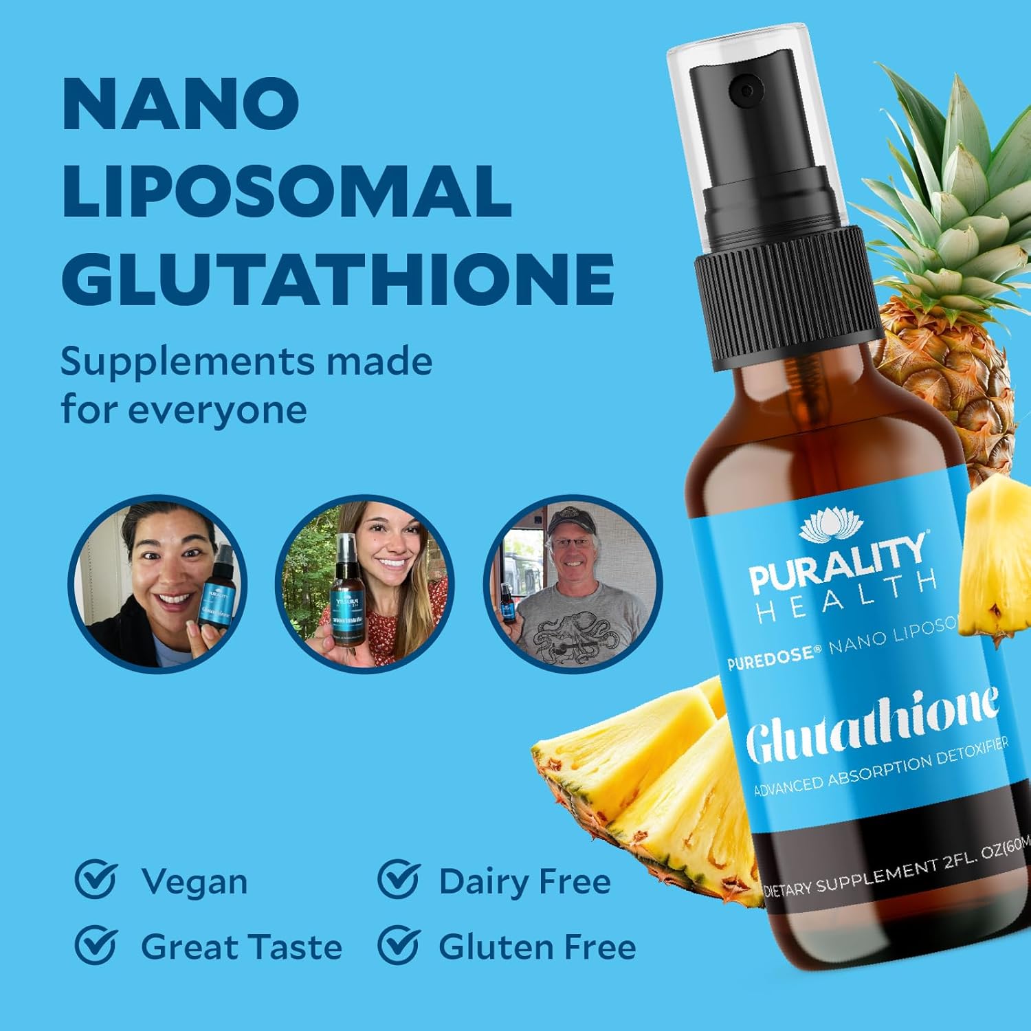 Liposomal Nano Glutathione, Enhanced Absorption, Vegan, Liquid, 30 Day Supply