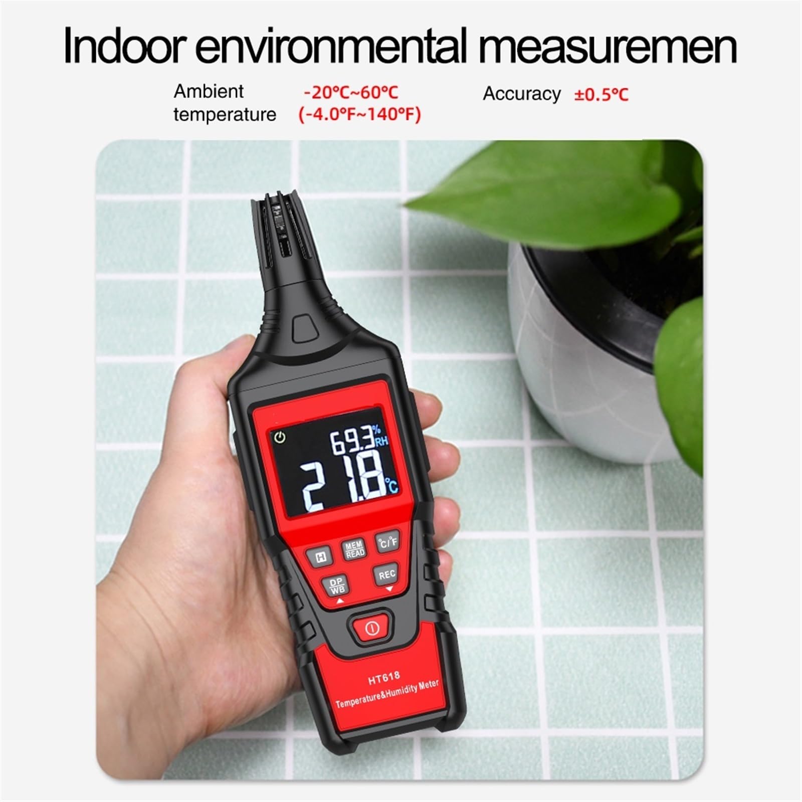 Laboratorio Termohigrómetro Granja Invernadero Bodega Medidor Digital Temperatura Humedad Medidor Medidor Ambiente Humedad