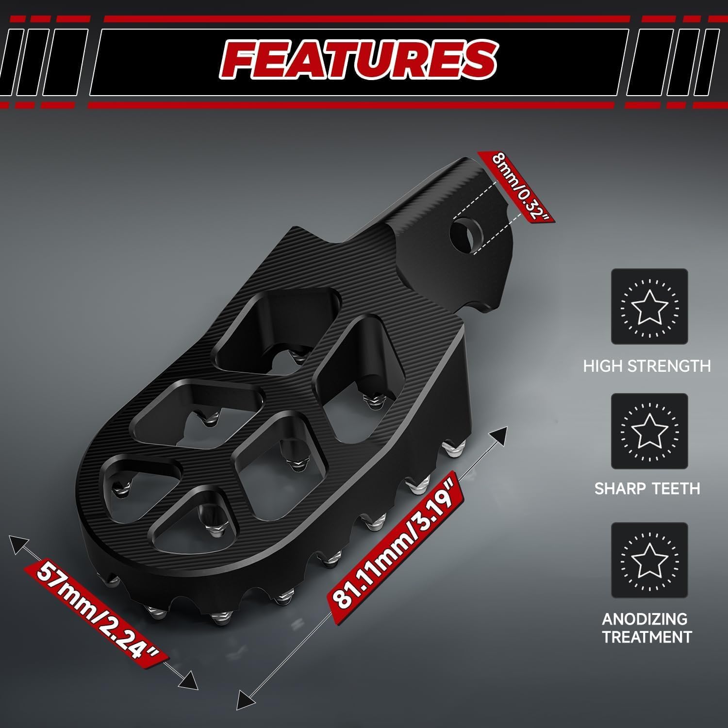 JFG RACING Dirt Bike Foot Pegs with Springs,7075 Aluminum CNC Footpegs Pedals Rests for Surron Light Bee X and S/E Ride Pro SS/CRF150F CRF230F 03-19/X160/X260-Purple