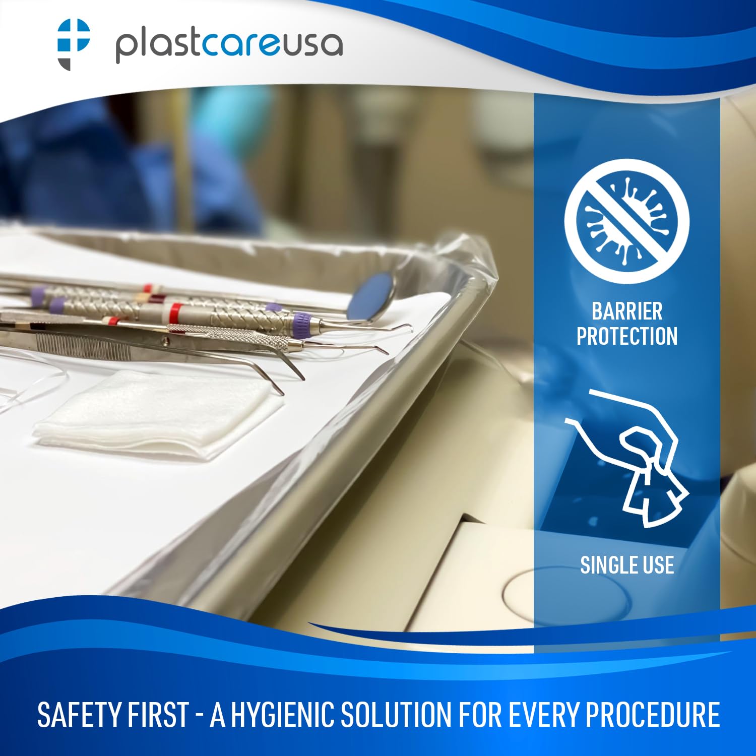 Disposable Plastic Dental Tray Cover Barrier Sleeves (Box of 500) (10 1/2" x 14") (Size B)