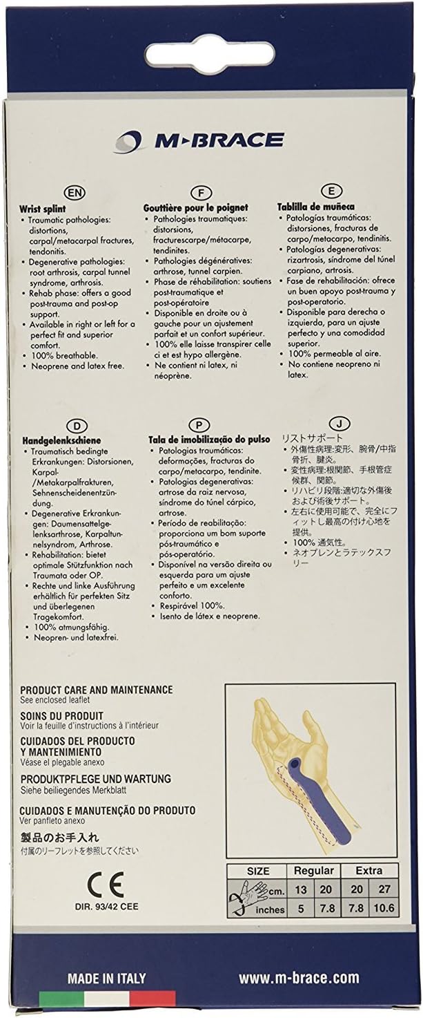 V-134RR Wrist Splint Right Regular, Black, Carpal Tunnel Relief Brace Mbrace Air, Wrist Wraps, Wrist Bands, Wrist Support, Wrist Splint Easily Adjustable for Perfect Tension, Breathable