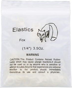 10Packs/1000Pcs Dental Orthodontic Elastics Latex Rubber Bands (10Bags-Fox-1/4-3.5OZ)