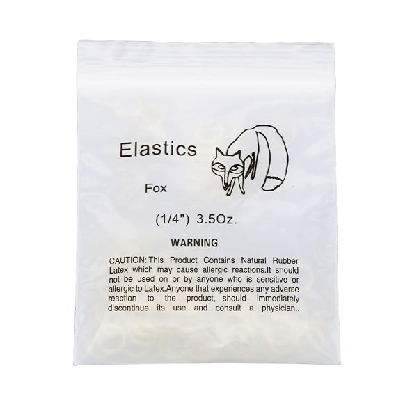 10Packs/1000Pcs Dental Orthodontic Elastics Latex Rubber Bands (10Bags-Fox-1/4-3.5OZ)