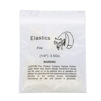 10Packs/1000Pcs Dental Orthodontic Elastics Latex Rubber Bands (10Bags-Fox-1/4-3.5OZ)