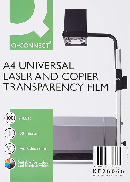 Q-Connect Clear Over Head Projector Film (Pack of 100)