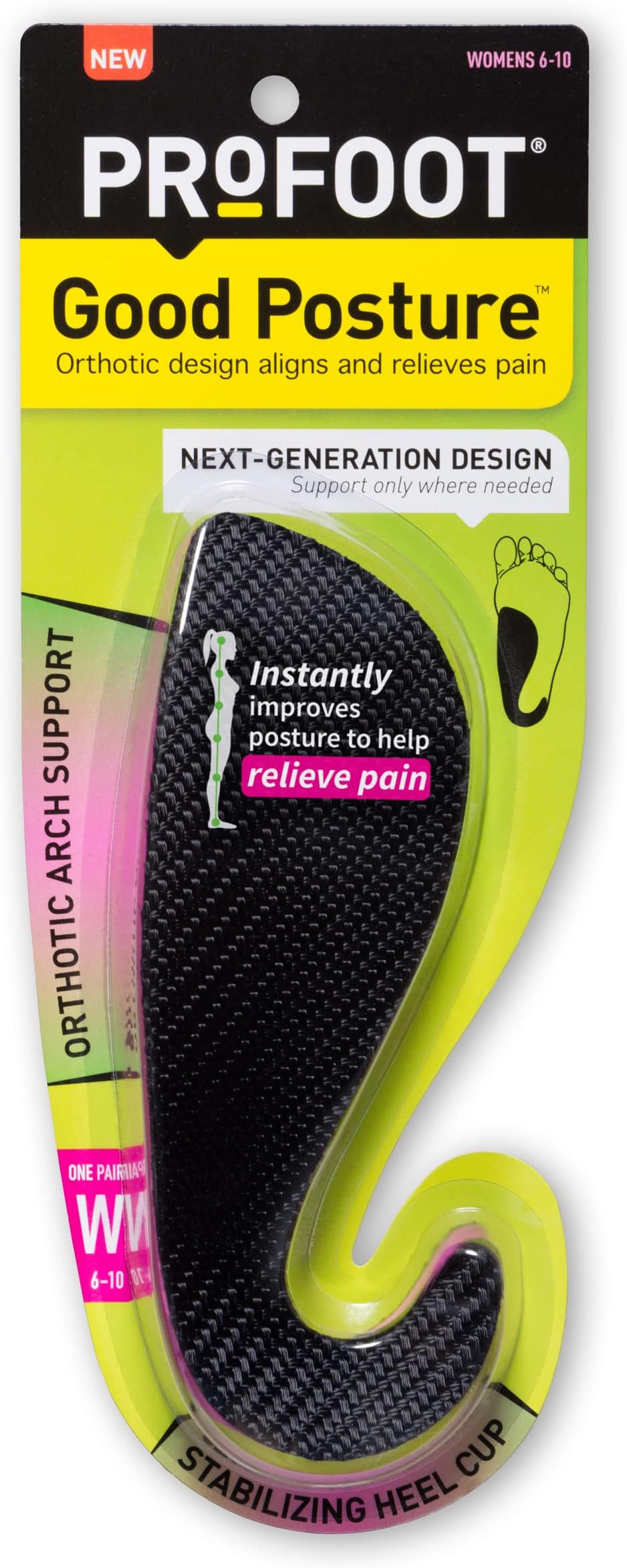 Svowin Supination Overpronation Insoles, Reusable Adhesive Gel Shoe Inserts for Foot