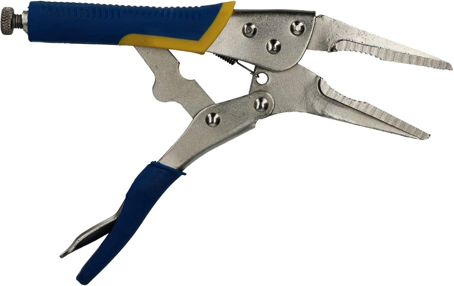 9" / 230mm Straight Long Nose Locking Grip Wrench Pliers with Soft Grip Handles
