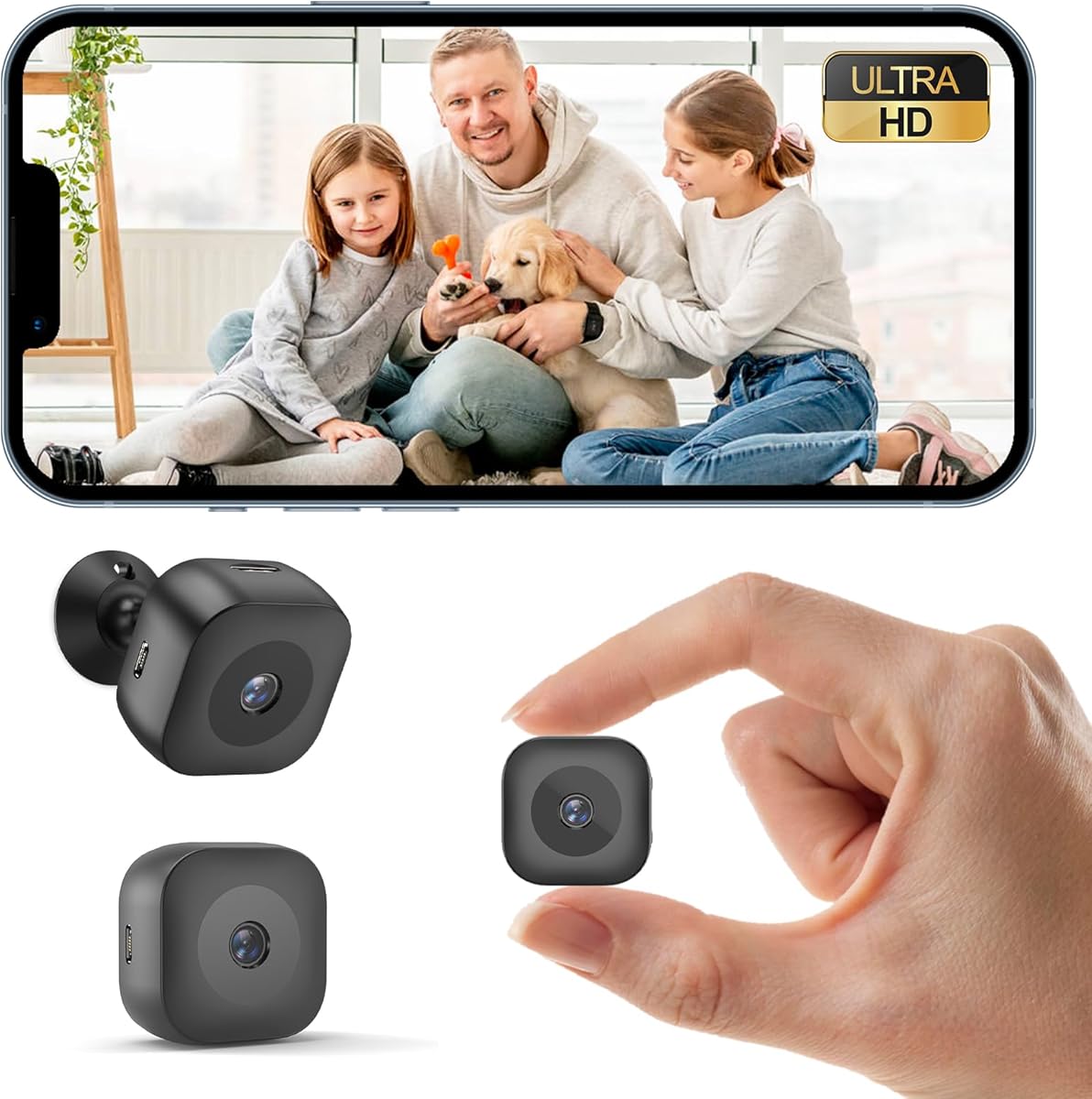 Zongbi Hidden Camera,Mini Small Camera,HD Security WiFi Wireless Cameras SD Card Storage &amp; App Control,Wireless Surveillance with Magnetic Mount,Motion Detection for Indoor