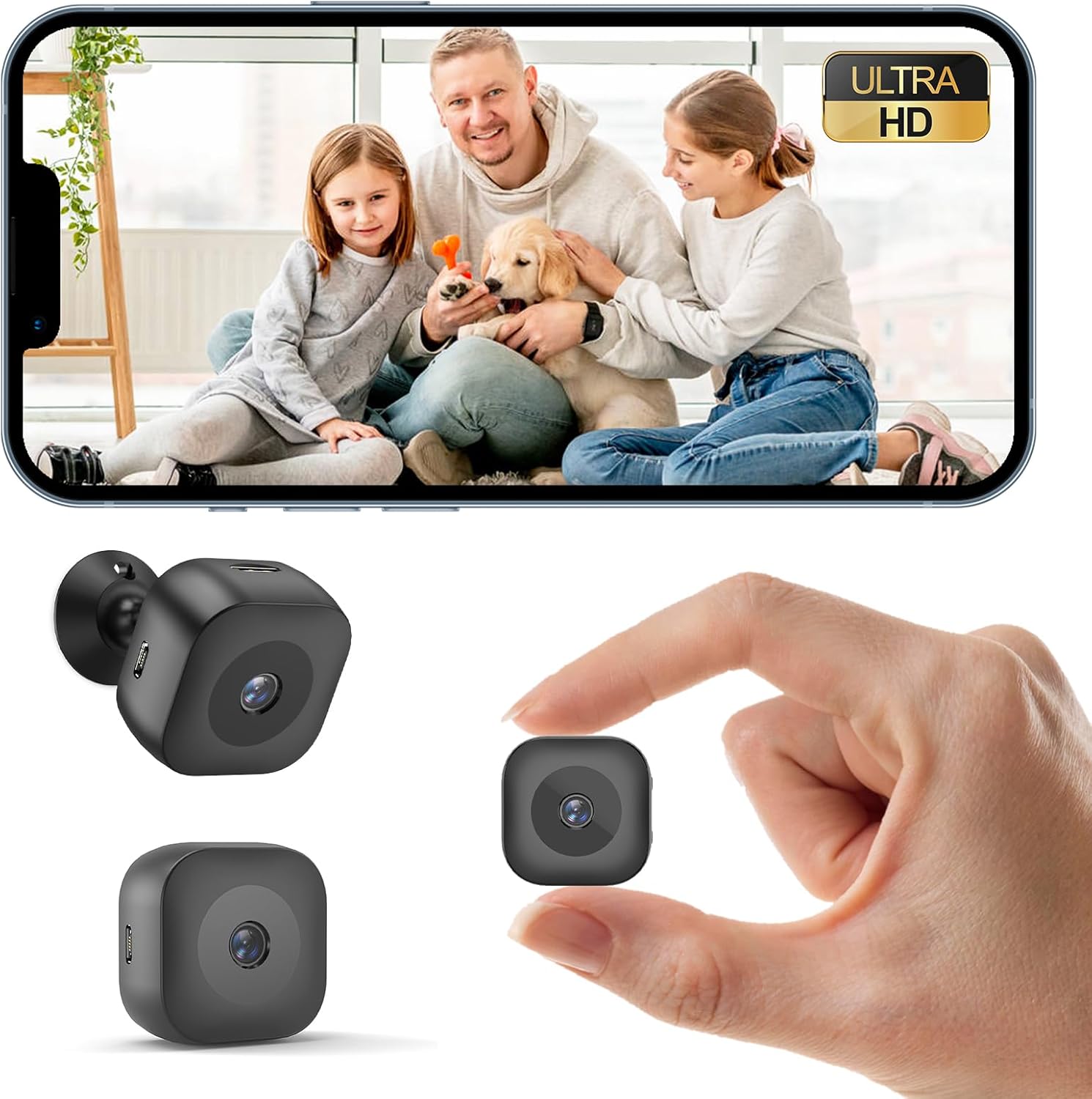 Zongbi Hidden Camera,Mini Small Camera,HD Security WiFi Wireless Cameras SD Card Storage &amp; App Control,Wireless Surveillance with Magnetic Mount,Motion Detection for Indoor