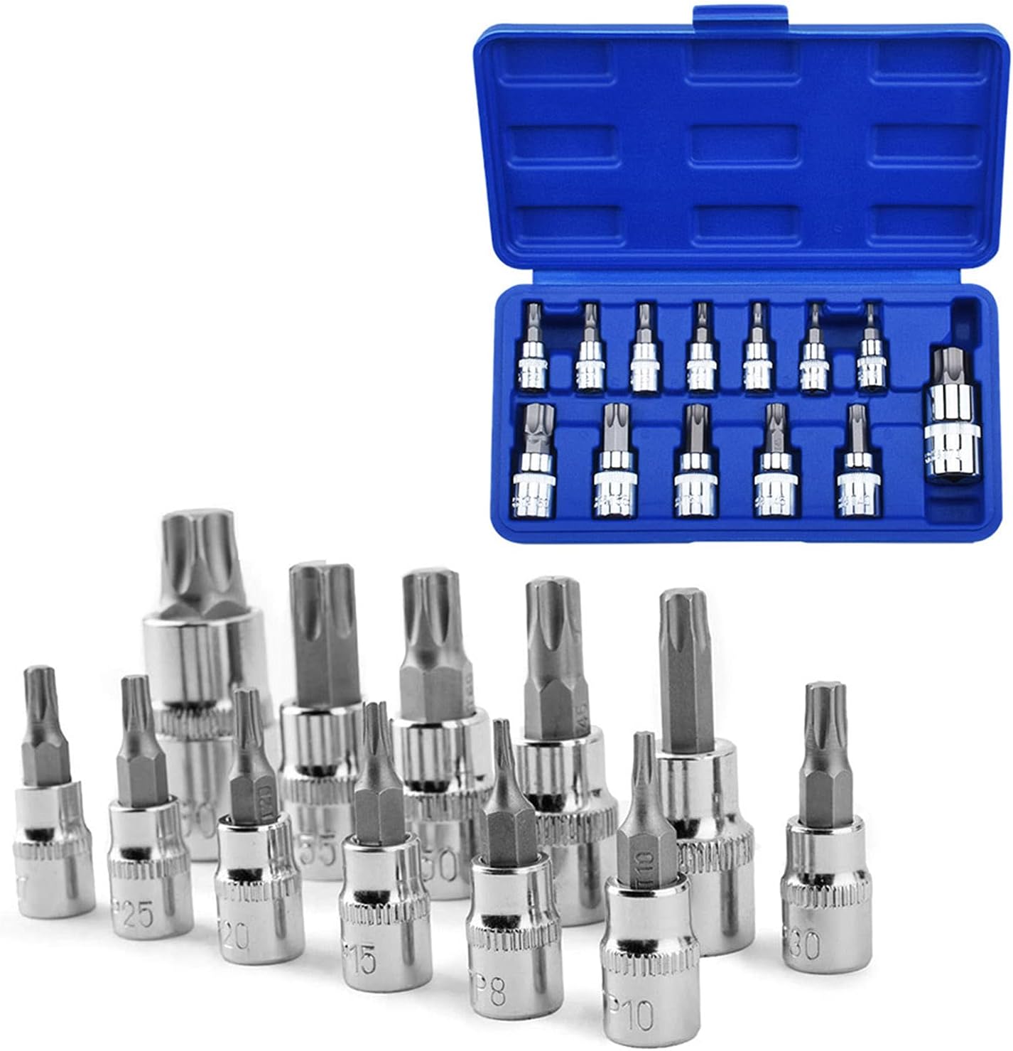 Set 13 Chiavi Torx Per Avvitatore - Bussole Professionali T8-T60 Per Milwaukee, Makita E Altri - Foto 11