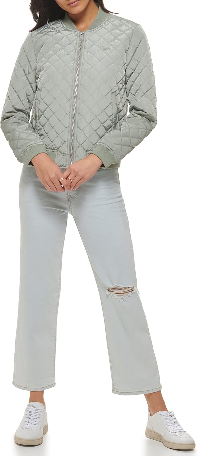 Levi's womens Women's Diamond Quilted Bomber Jacket With Front Pockets - Regular & Plus Sizes - Image 2