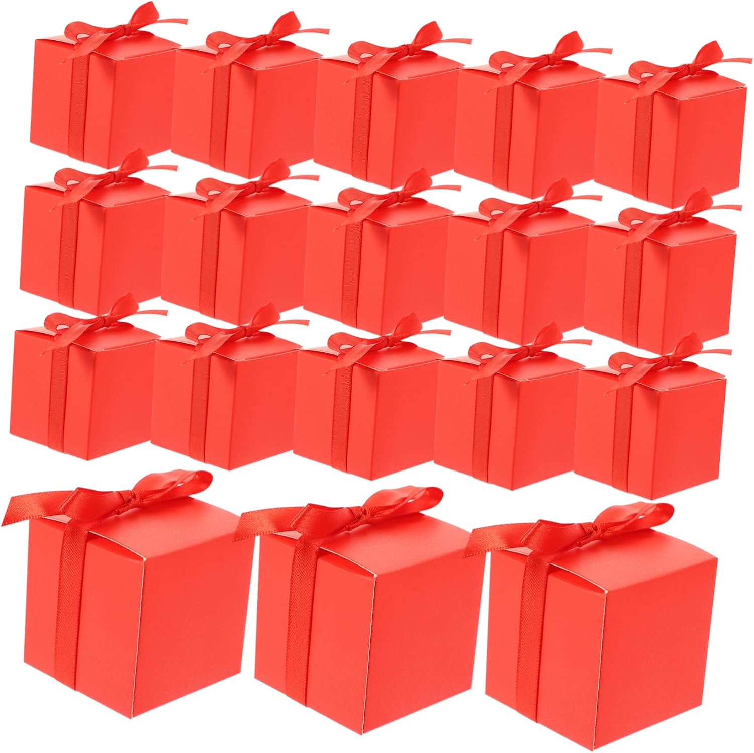 Gogogmee 50 Piece Candy Packaging Boxes Chocolate Box Present Boxes Ribbon for Household and Bakery Accessories